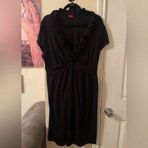 Merona Plus Size Womens Black Ruffled midi dress size XXL pre-owned